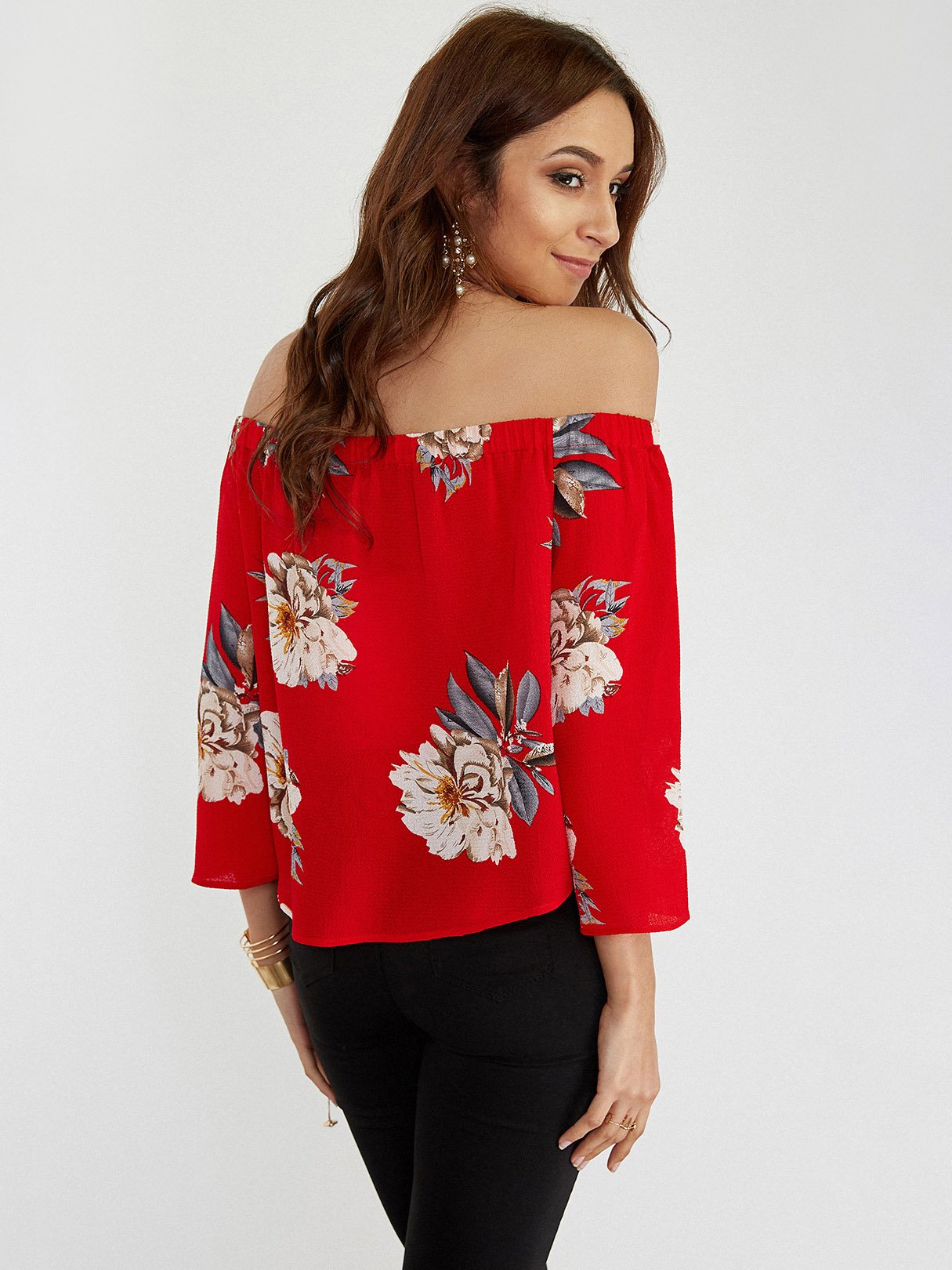 NEW FEELING Womens Red Blouses