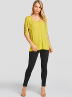 NEW FEELING Womens Yellow T-Shirts