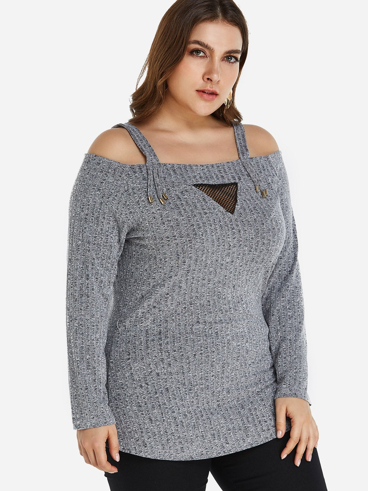 OEM Ladies Grey Plus Size Tops