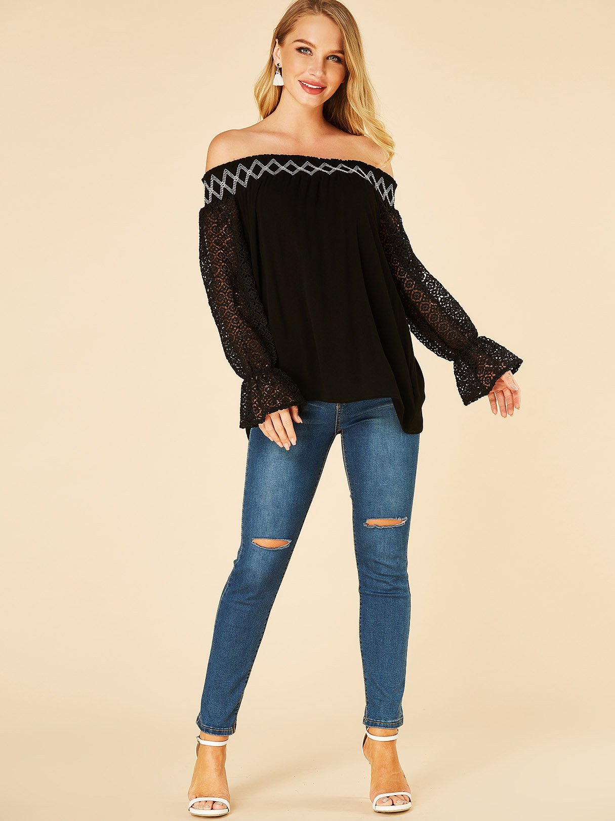 NEW FEELING Womens Black T-Shirts