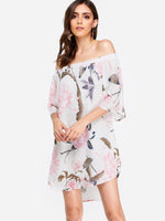 OEM Ladies White Floral Dresses