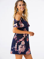 OEM Ladies Navy Floral Dresses