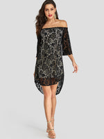 NEW FEELING Womens Black Off The Shoulder Dresses