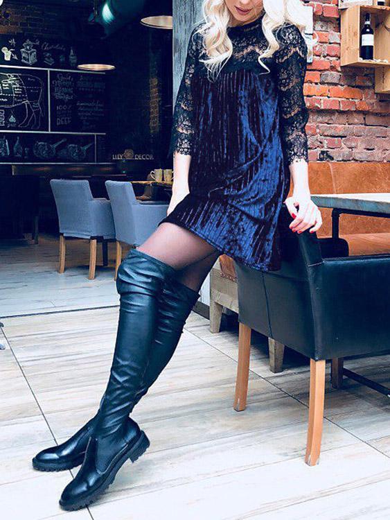 Custom Knitted Cowl Neck Sweater Dress