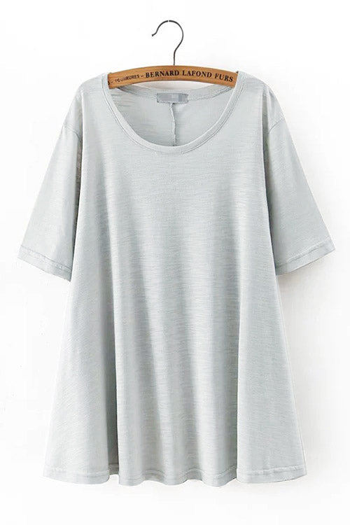 Wholesale Round Neck Half Sleeve Slit Hem T-Shirts