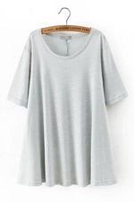 Wholesale Round Neck Half Sleeve Slit Hem T-Shirts