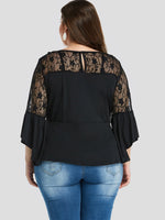 NEW FEELING Womens Black Plus Size Tops