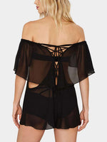 NEW FEELING Womens Black Cover-Ups