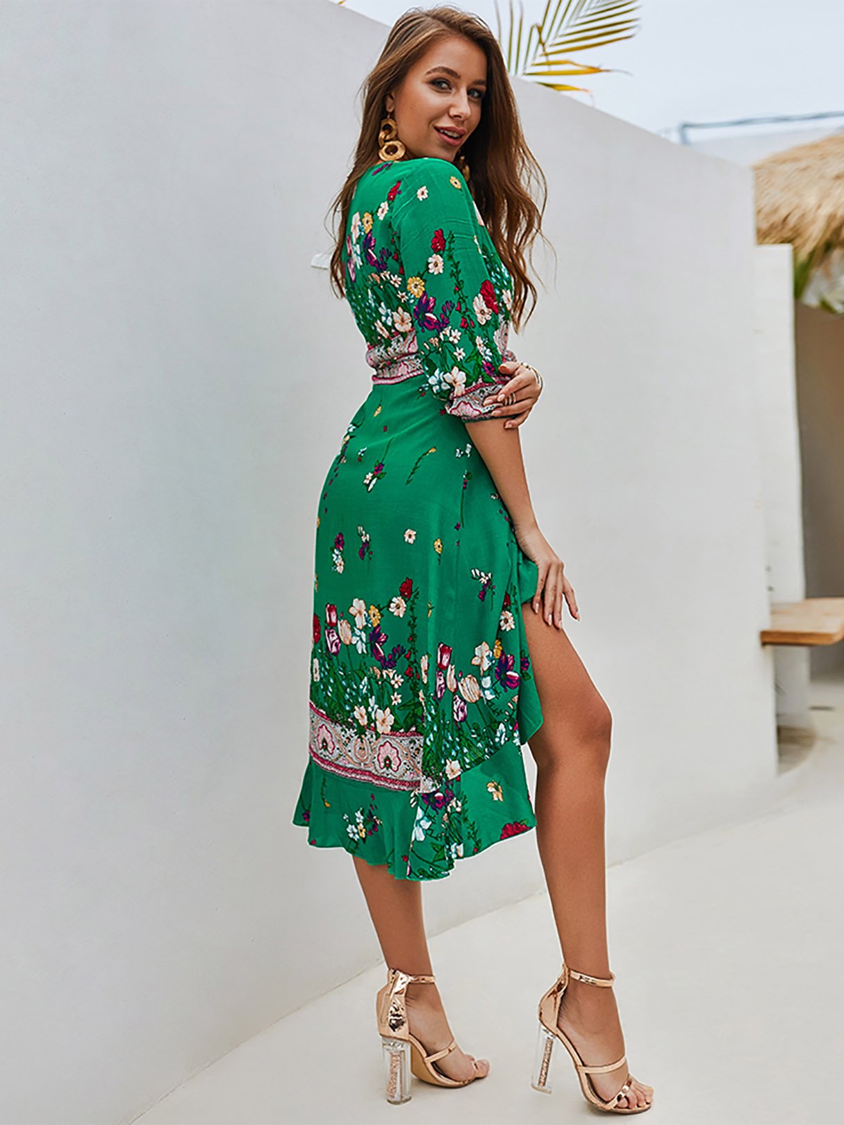 Custom Ladies V-Neck Dresses