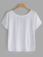 NEW FEELING Womens White T-Shirts