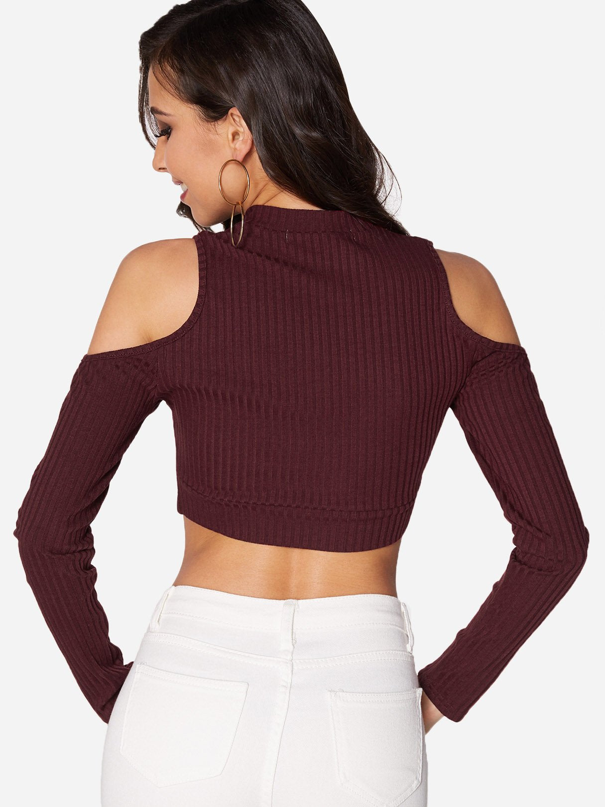 NEW FEELING Womens Burgundy T-Shirts