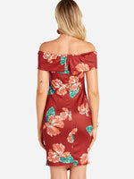 NEW FEELING Womens Red Floral Dresses