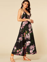 OEM Ladies Black Floral Dresses