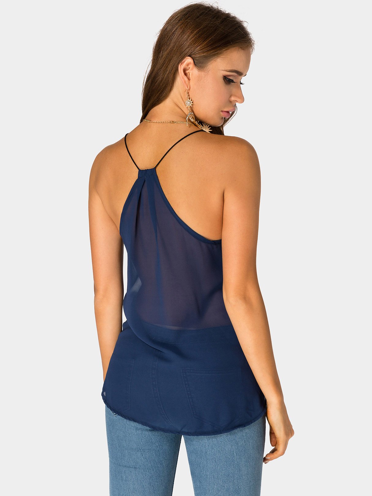 NEW FEELING Womens Navy Camis