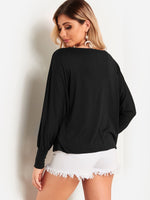 NEW FEELING Womens Black T-Shirts