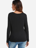 NEW FEELING Womens Black T-Shirts