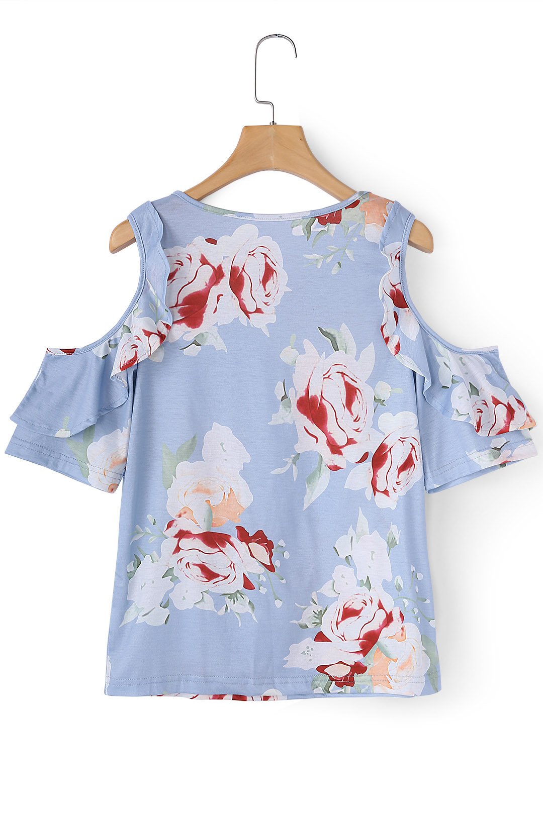 NEW FEELING Womens Light Blue T-Shirts