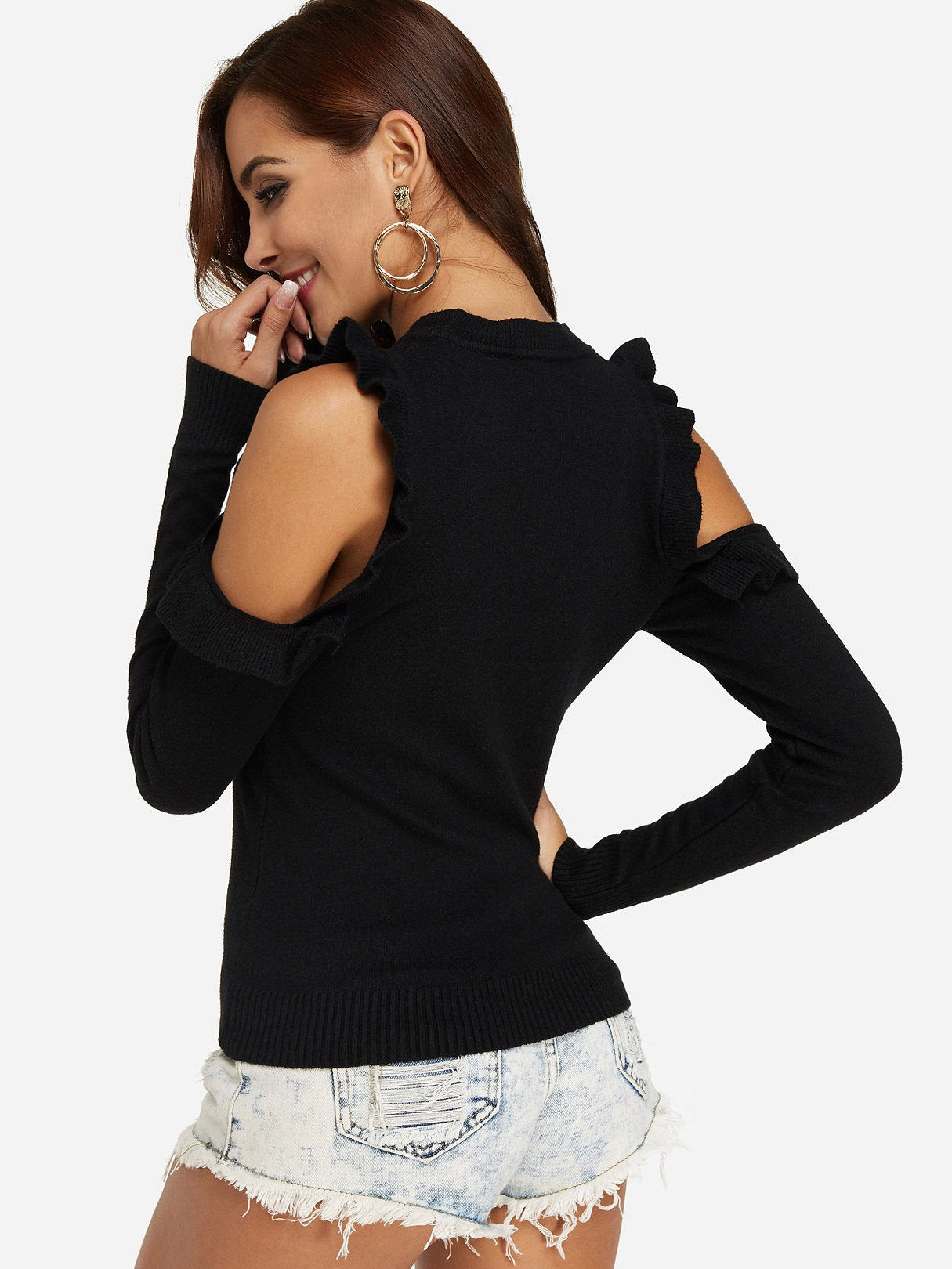 NEW FEELING Womens Black T-Shirts