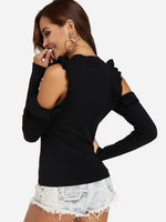NEW FEELING Womens Black T-Shirts