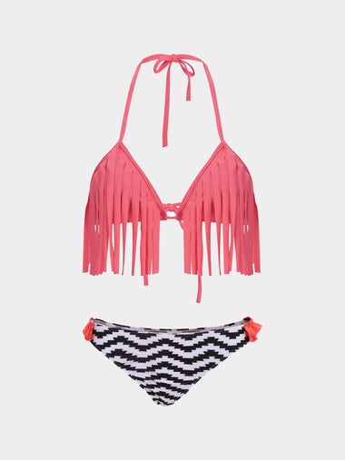 Wholesale Halter Tassel Two Piece Bikinis