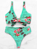 NEW FEELING Womens Green Bikinis