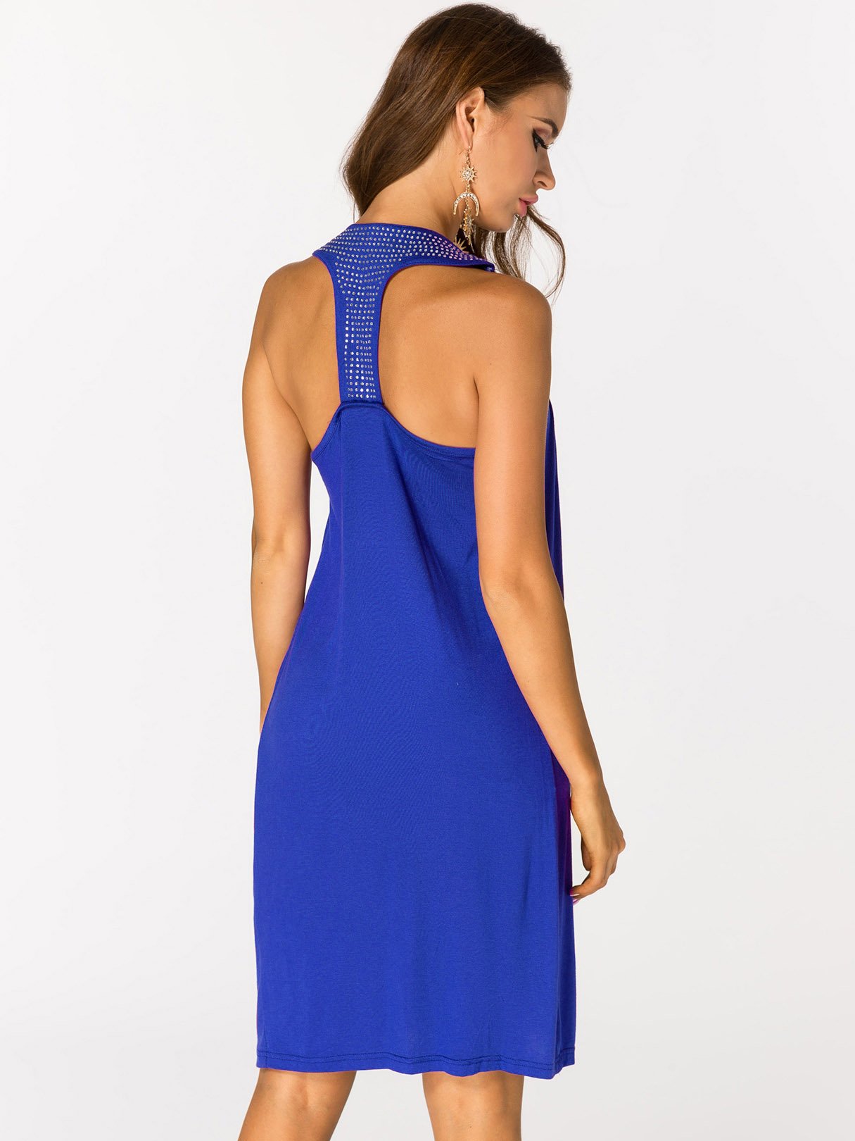 NEW FEELING Womens Blue V-Neck Dresses
