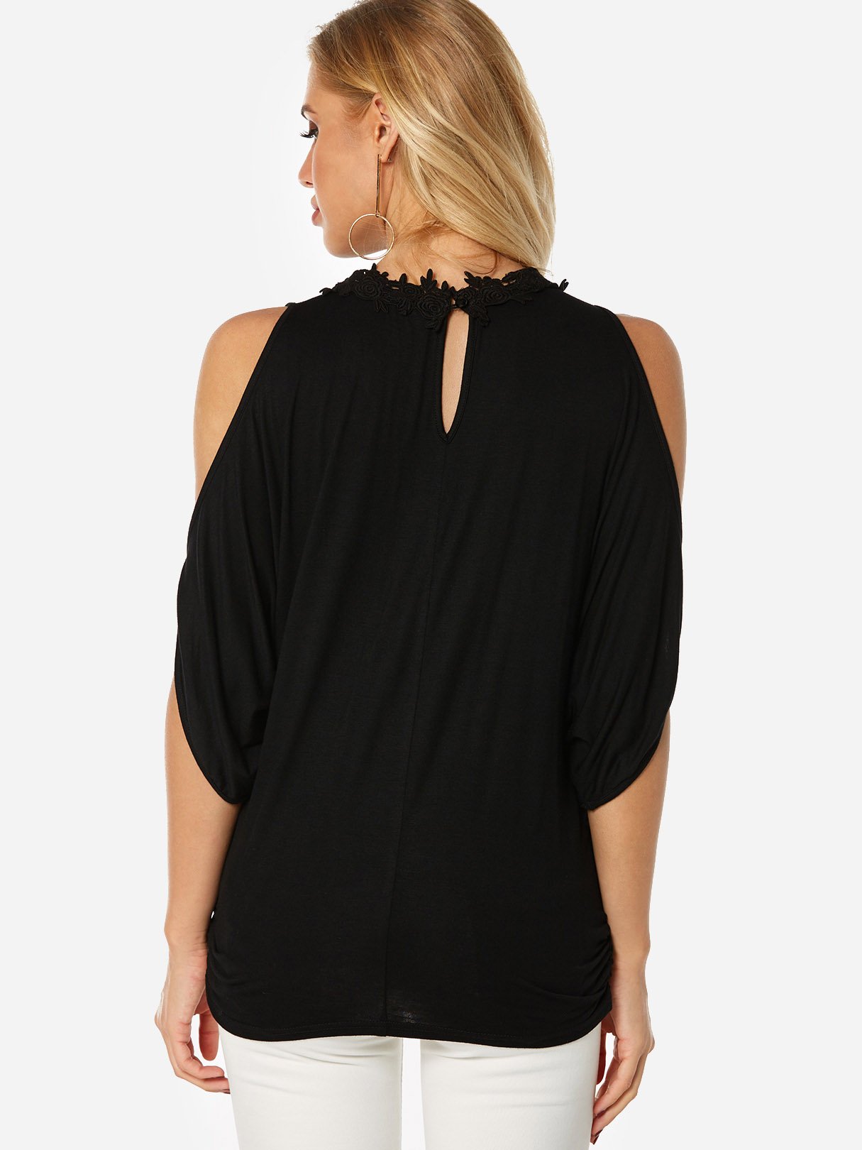 NEW FEELING Womens Black Blouses