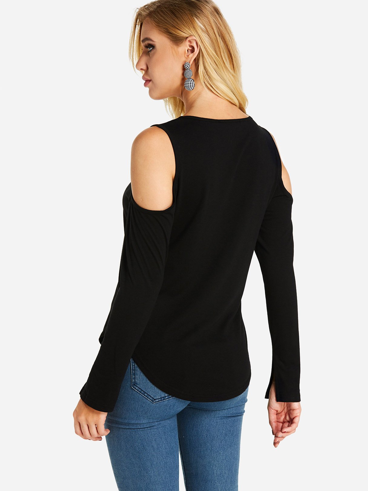 NEW FEELING Womens Black T-Shirts