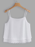 NEW FEELING Womens White Camis