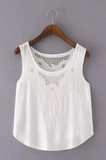 Wholesale Round Neck Ultra-Thin Lace Insert Cami Top