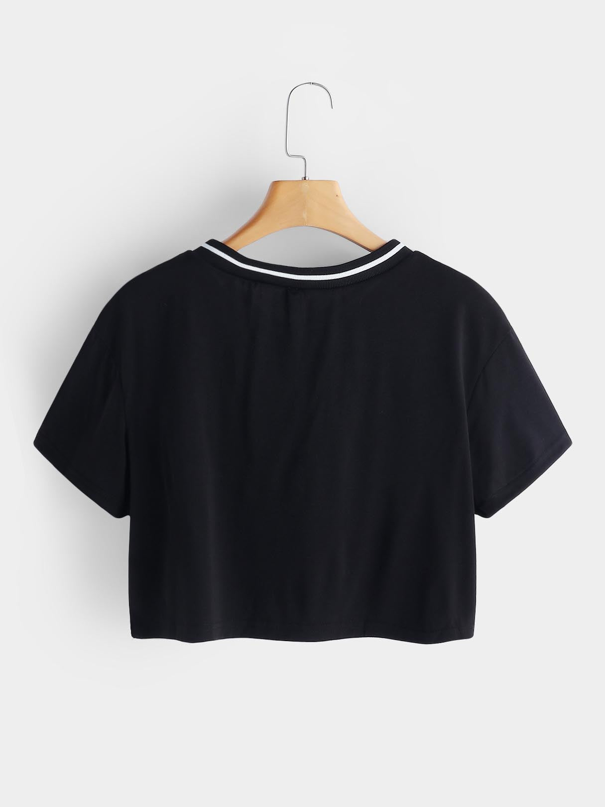 NEW FEELING Womens Black T-Shirts