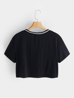 NEW FEELING Womens Black T-Shirts