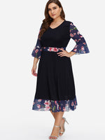 Custom Ladies V-Neck Plus Size Dresses