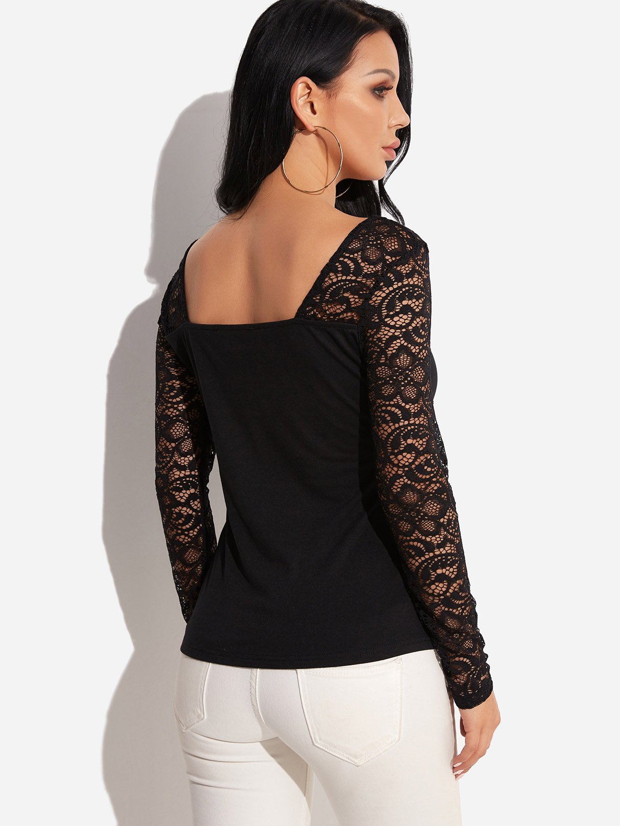 NEW FEELING Womens Black T-Shirts