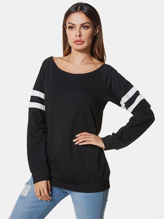 Wholesale Round Neck Stripe Long Sleeve T-Shirts
