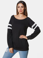 Wholesale Round Neck Stripe Long Sleeve T-Shirts