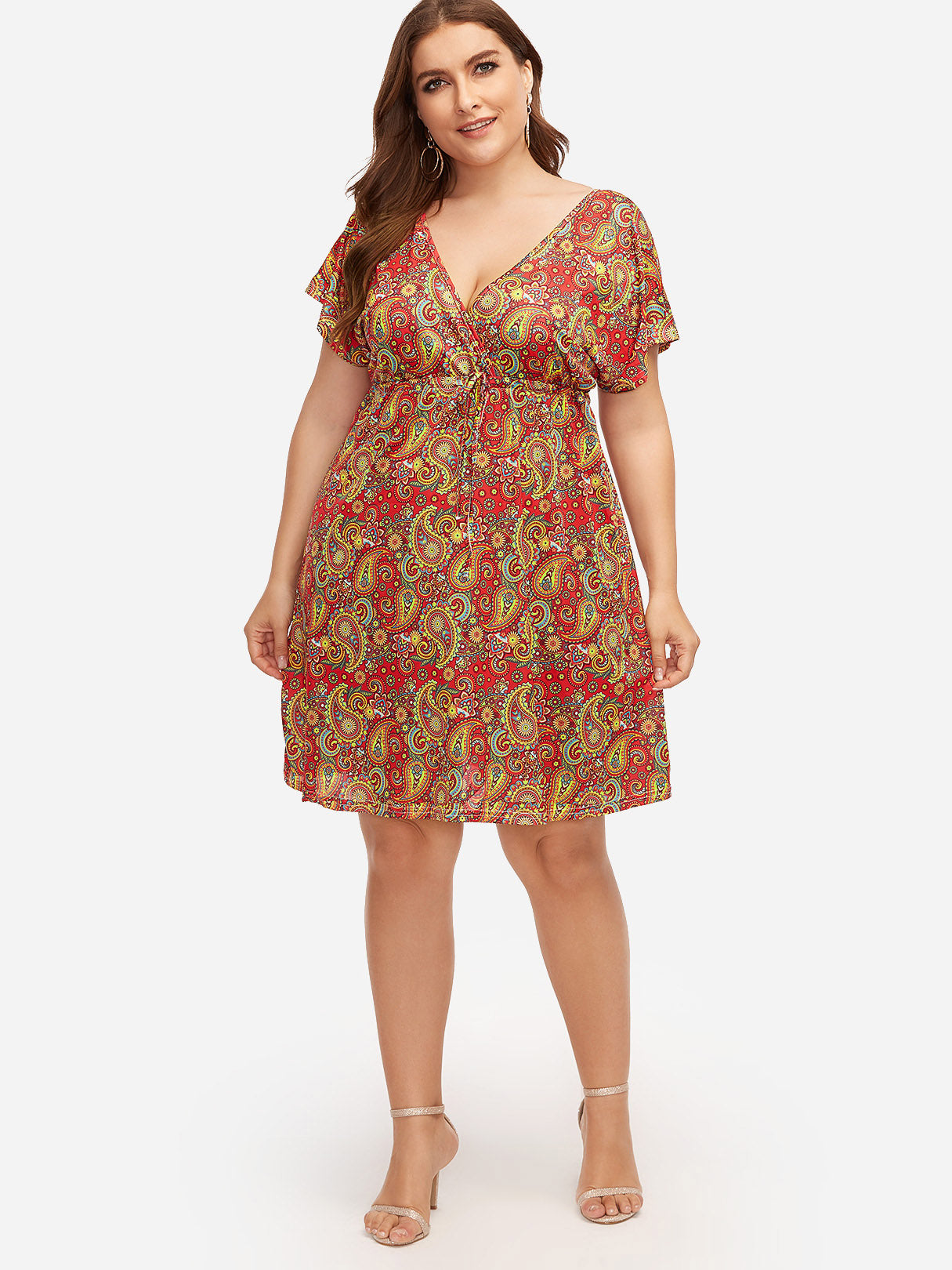 OEM ODM Womens Short Sleeve Plus Size Midi Dress