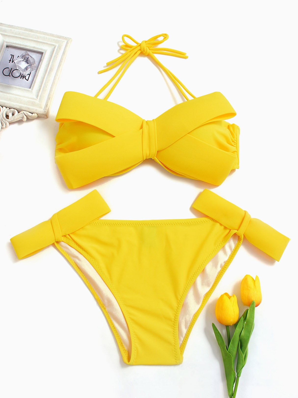 Wholesale Tube Top Sleeveless Backless Two Piece Bikinis