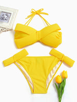 Wholesale Tube Top Sleeveless Backless Two Piece Bikinis