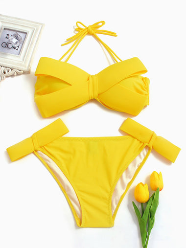 Wholesale Tube Top Sleeveless Backless Two Piece Bikinis