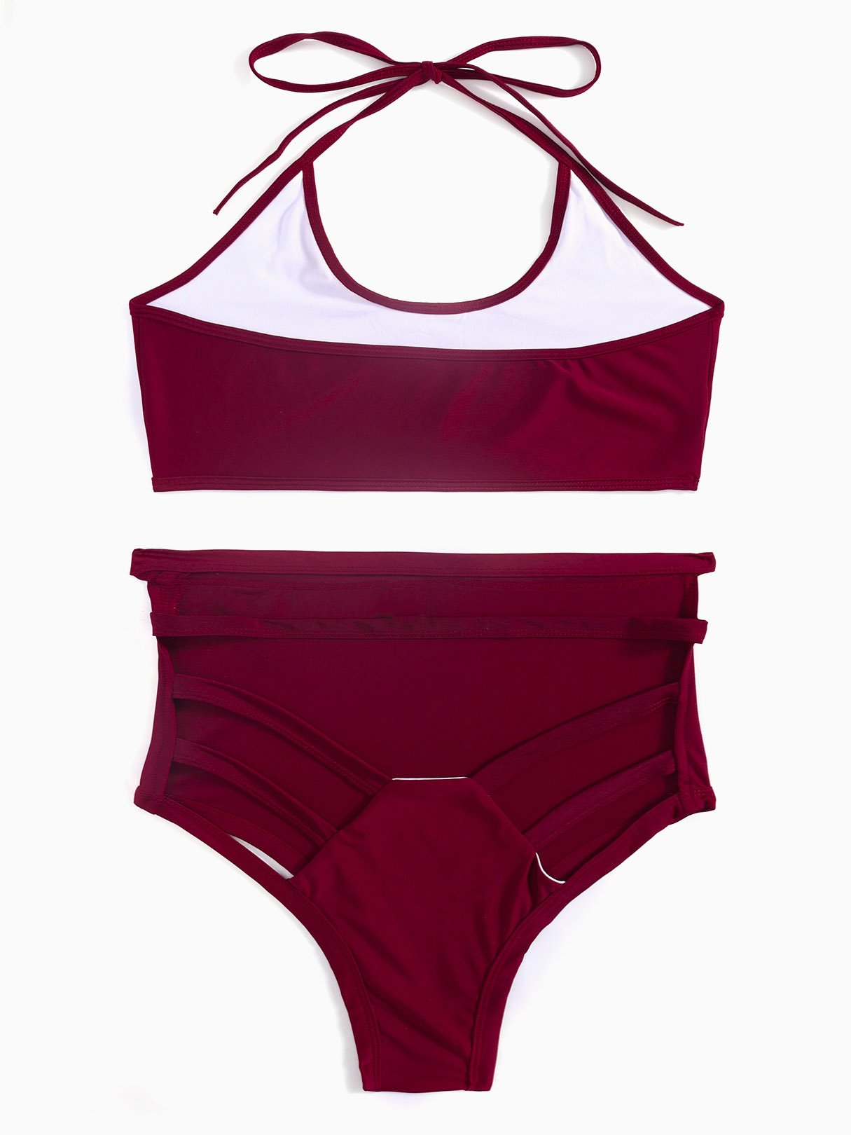 NEW FEELING Womens Burgundy Bikinis