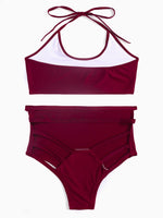 NEW FEELING Womens Burgundy Bikinis