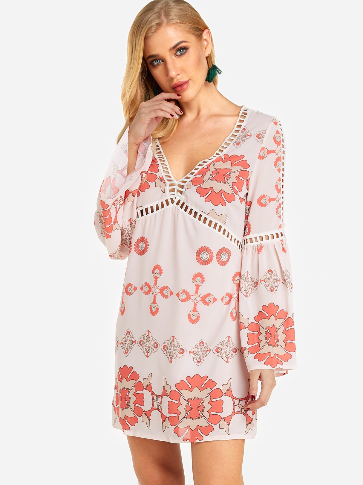 OEM Ladies Pink Floral Dresses