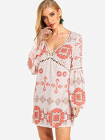 OEM Ladies Pink Floral Dresses