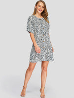 NEW FEELING Womens Leopard Casual Dresses