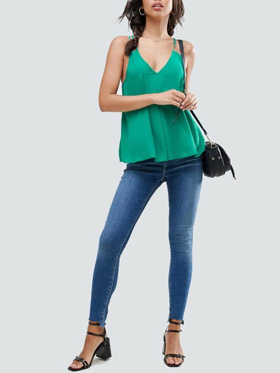 Custom Ladies Deep V Neck Camis