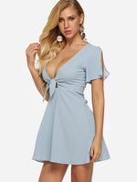 OEM Ladies Blue Mini Dresses