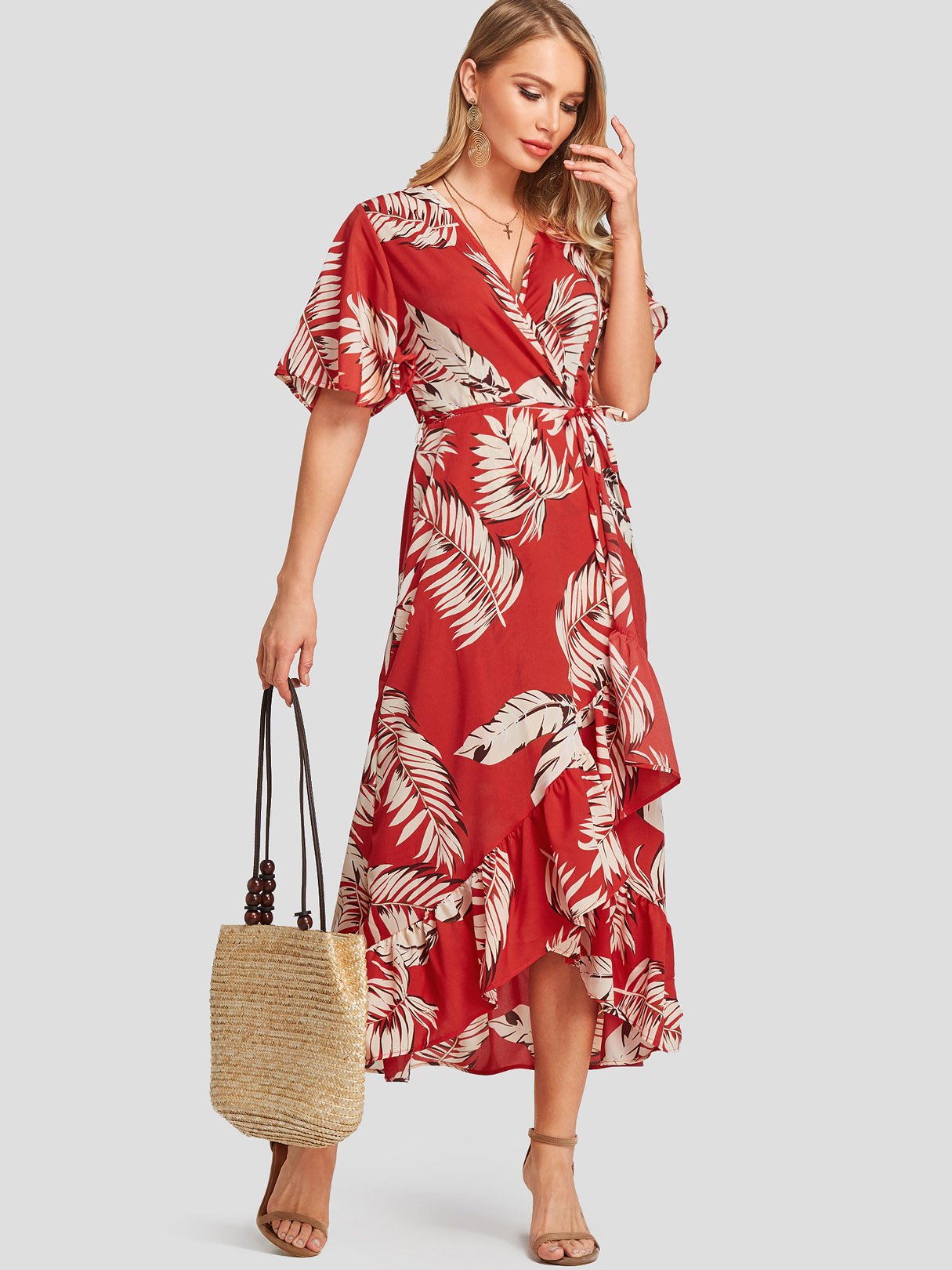 NEW FEELING Womens Red Maxi Dresses