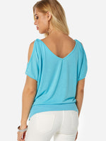 NEW FEELING Womens Blue T-Shirts