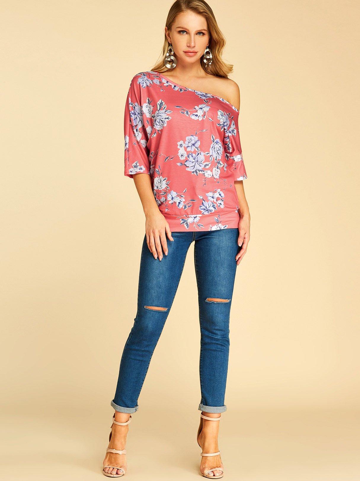 NEW FEELING Womens Red T-Shirts